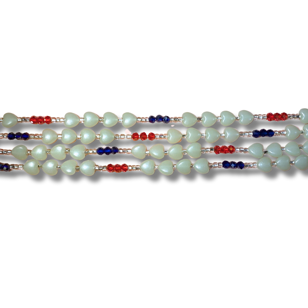 Blue & Red Hearts GITD