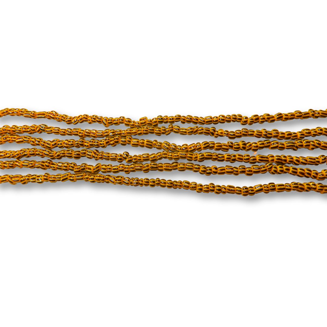 Brown & Yellow Traditional Waist Trimming Beads