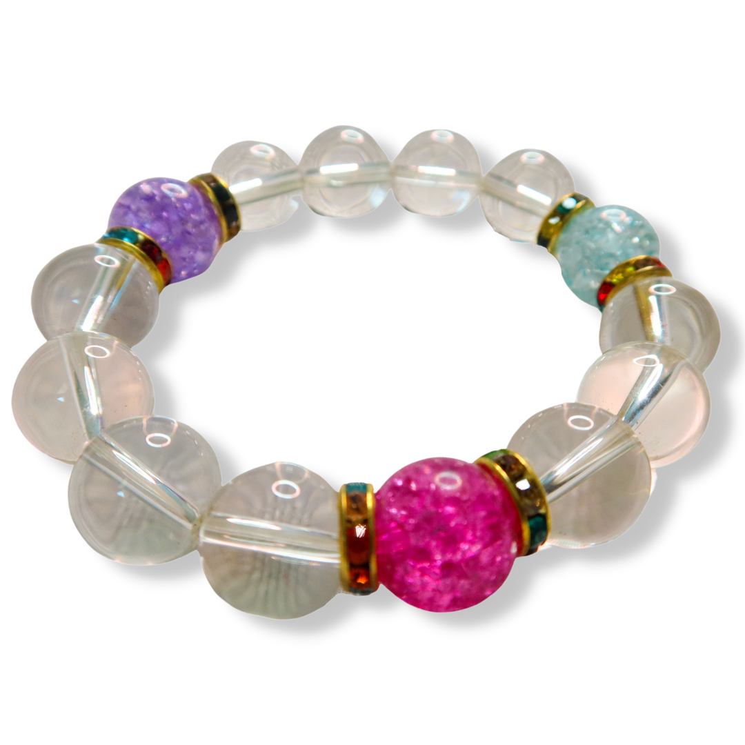 Clear Marble & Crystal Glam Bracelet