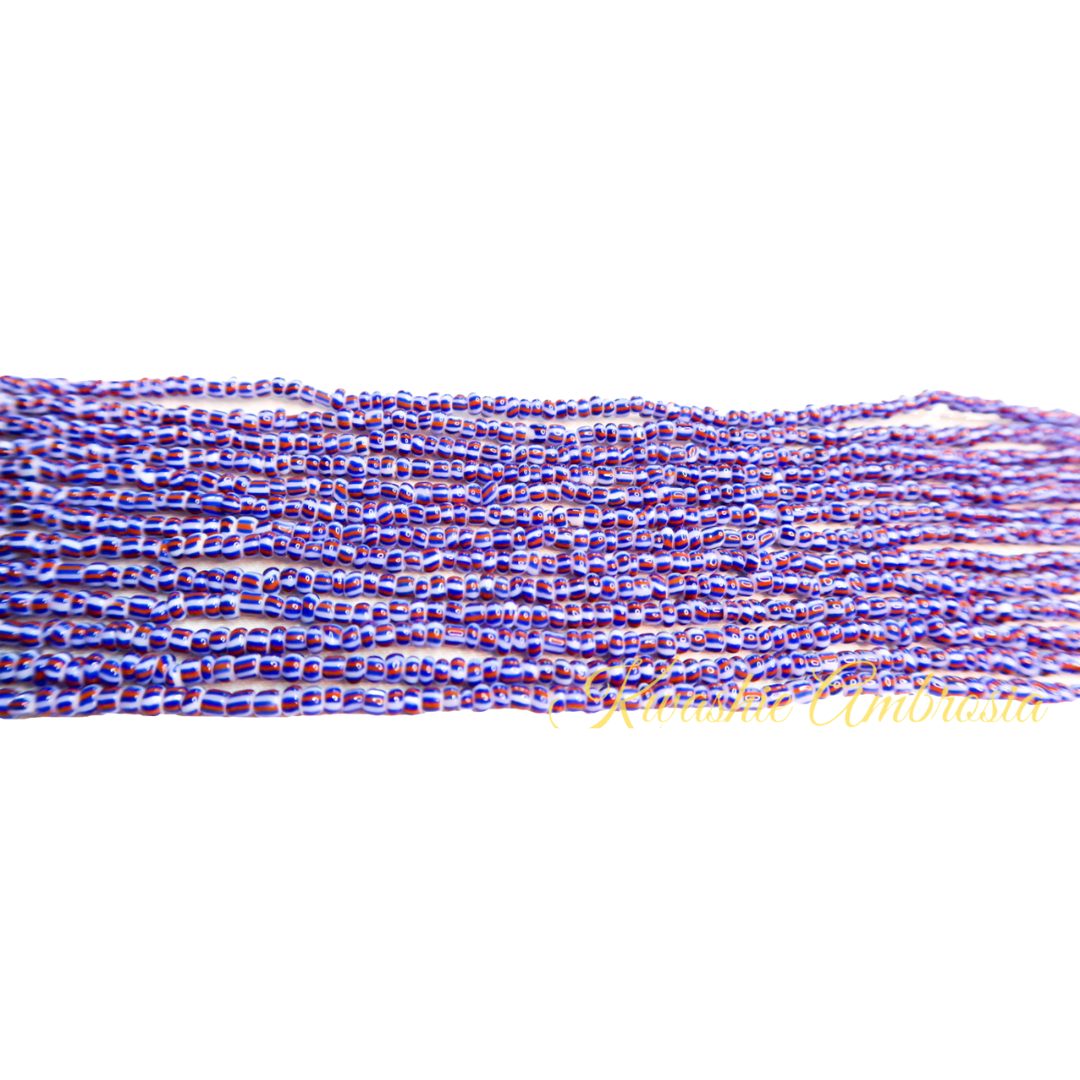 Blue Red & White Traditional Waist Trimming Beads