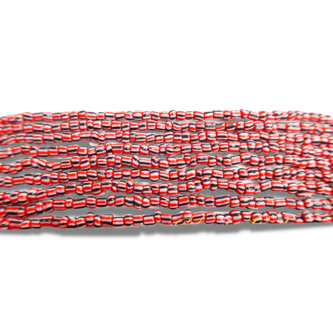 Red Black & White Traditional Waist Trimming Beads