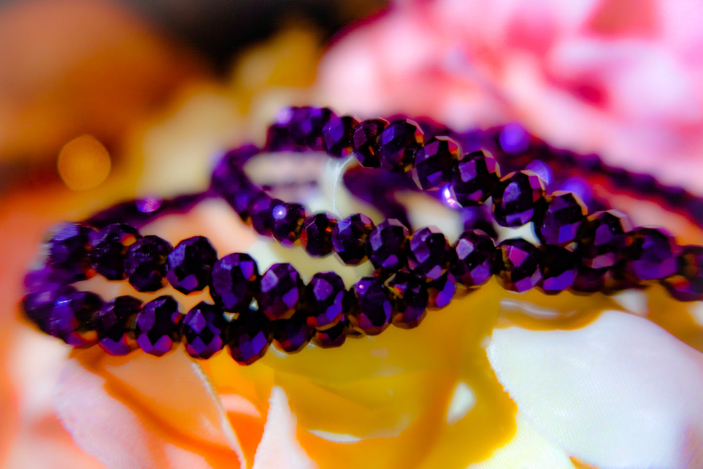Purple Crystal Bracelet (Medium Beads)