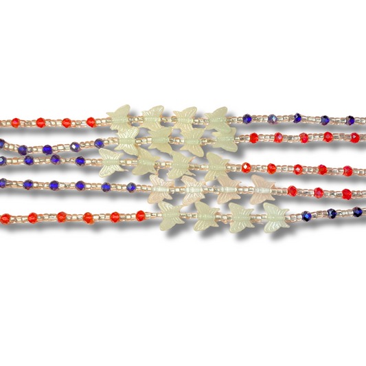 Blue & Red Butterflies GITD