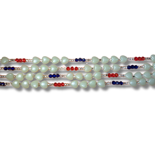 Blue & Red Hearts GITD