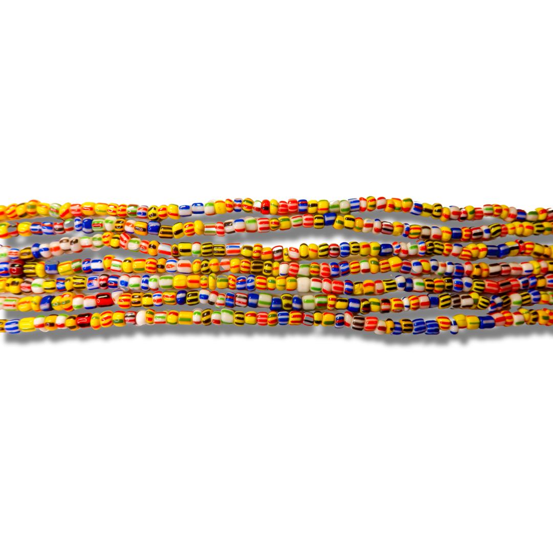 Yellow Multi Traditional Waist Trimming Beads
