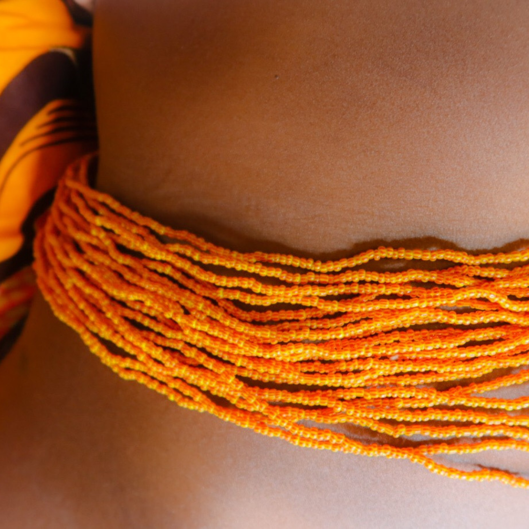 Orange Traditional Waist Trimming Beads