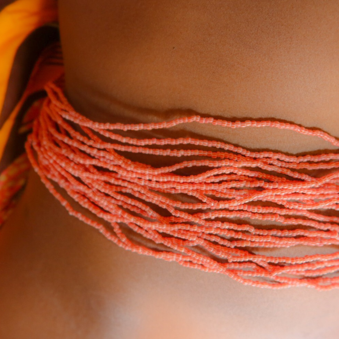 Red Traditional Waist Trimming Beads