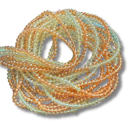 two toned gold crystal waist bead handmade in ghana 