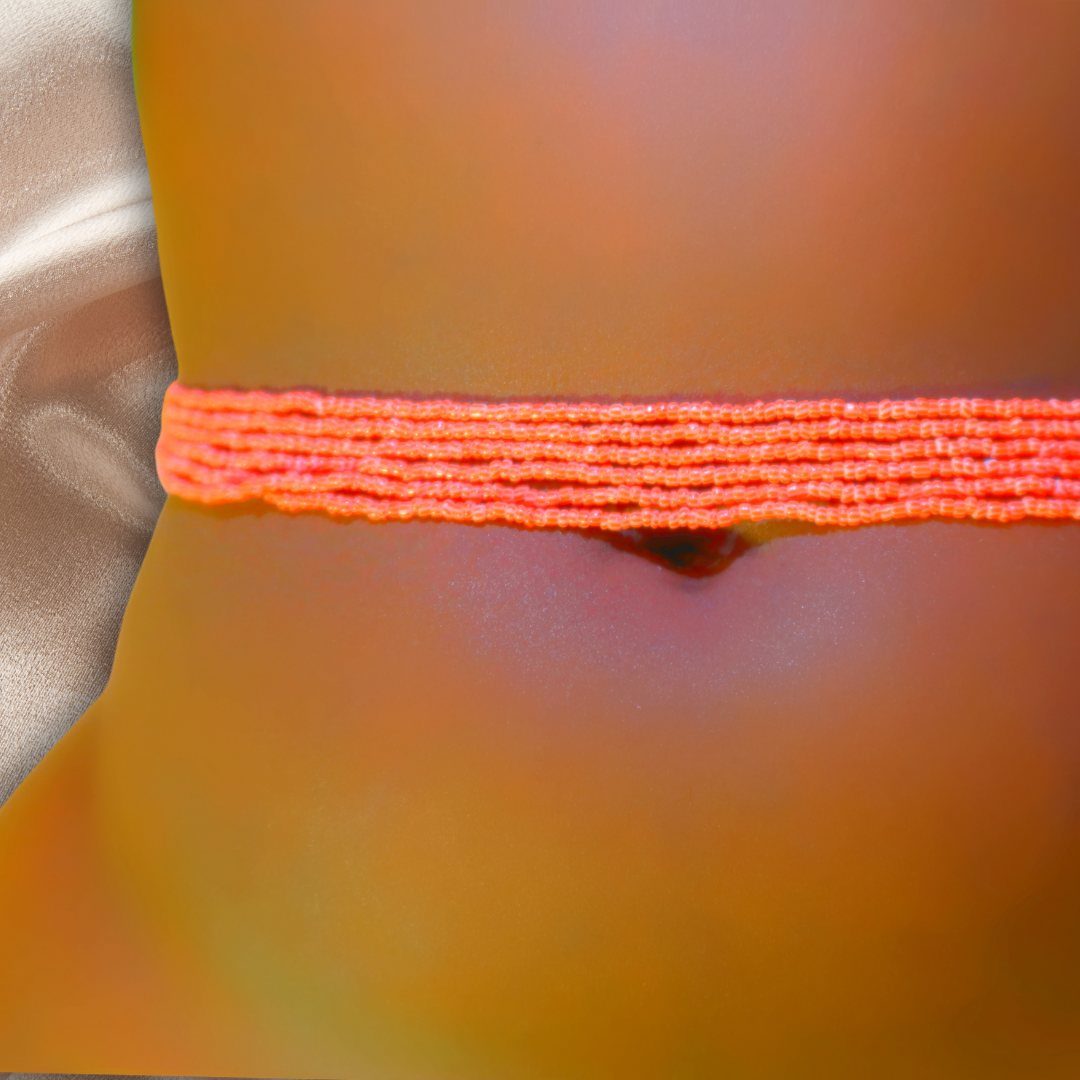 Red & White 2 Traditional Waist Trimming Beads
