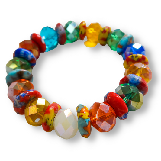 African Stone & Crystal Bracelet