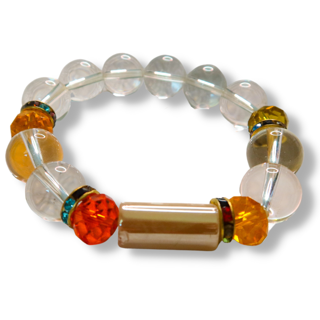 Clear Marble & Crystal Glam Bracelet