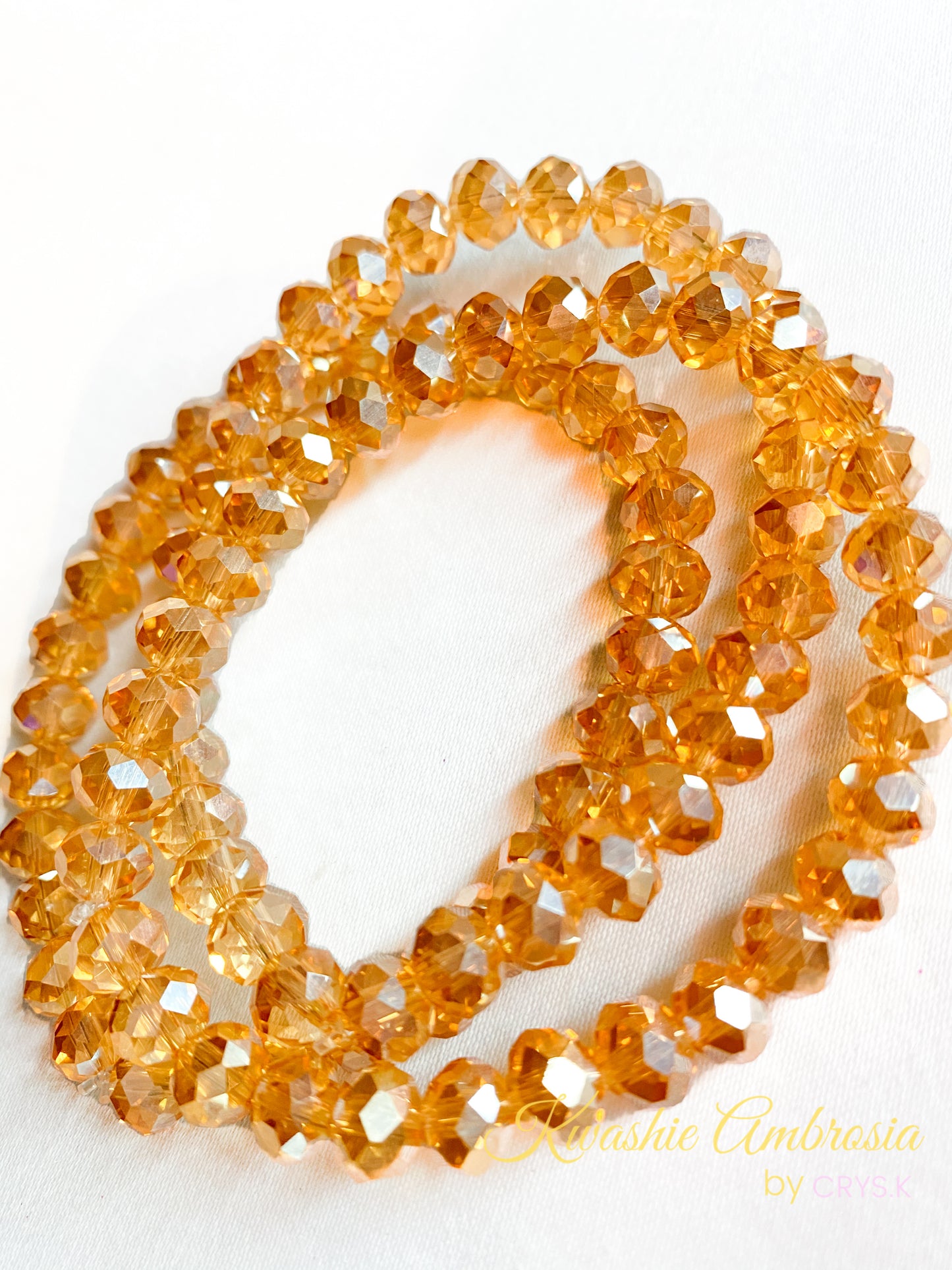 Gold Crystal Bracelet (Large Beads)