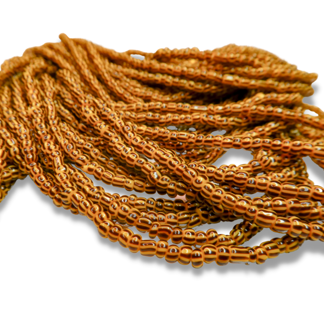 Brown & Yellow Traditional Waist Trimming Beads