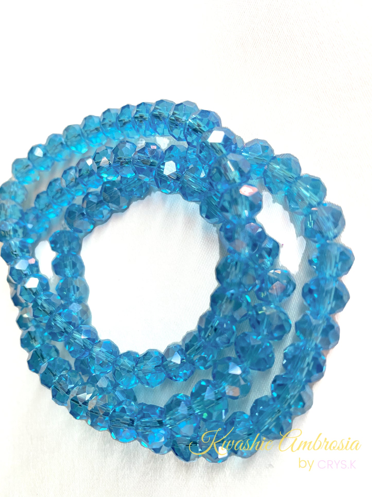 Sky Blue Crystal Bracelet (Large Beads)