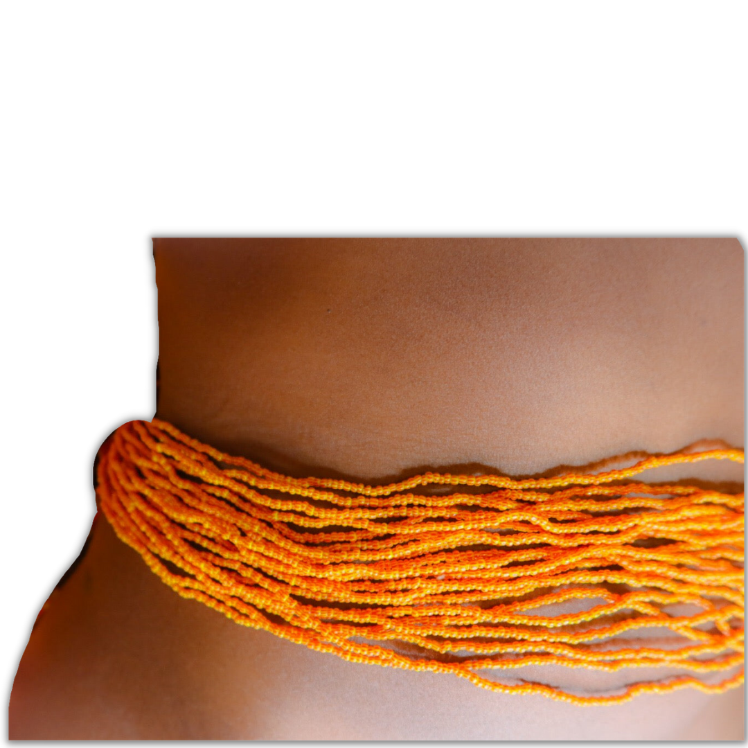 Orange Traditional Waist Trimming Beads