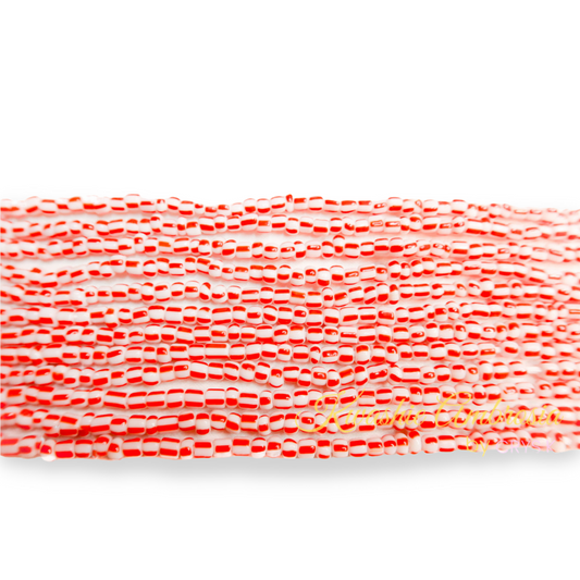 Red & White Traditional Waist Trimming Beads